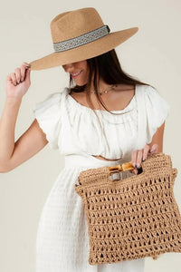 Lucca - Dewi Bamboo Handle Straw Bag