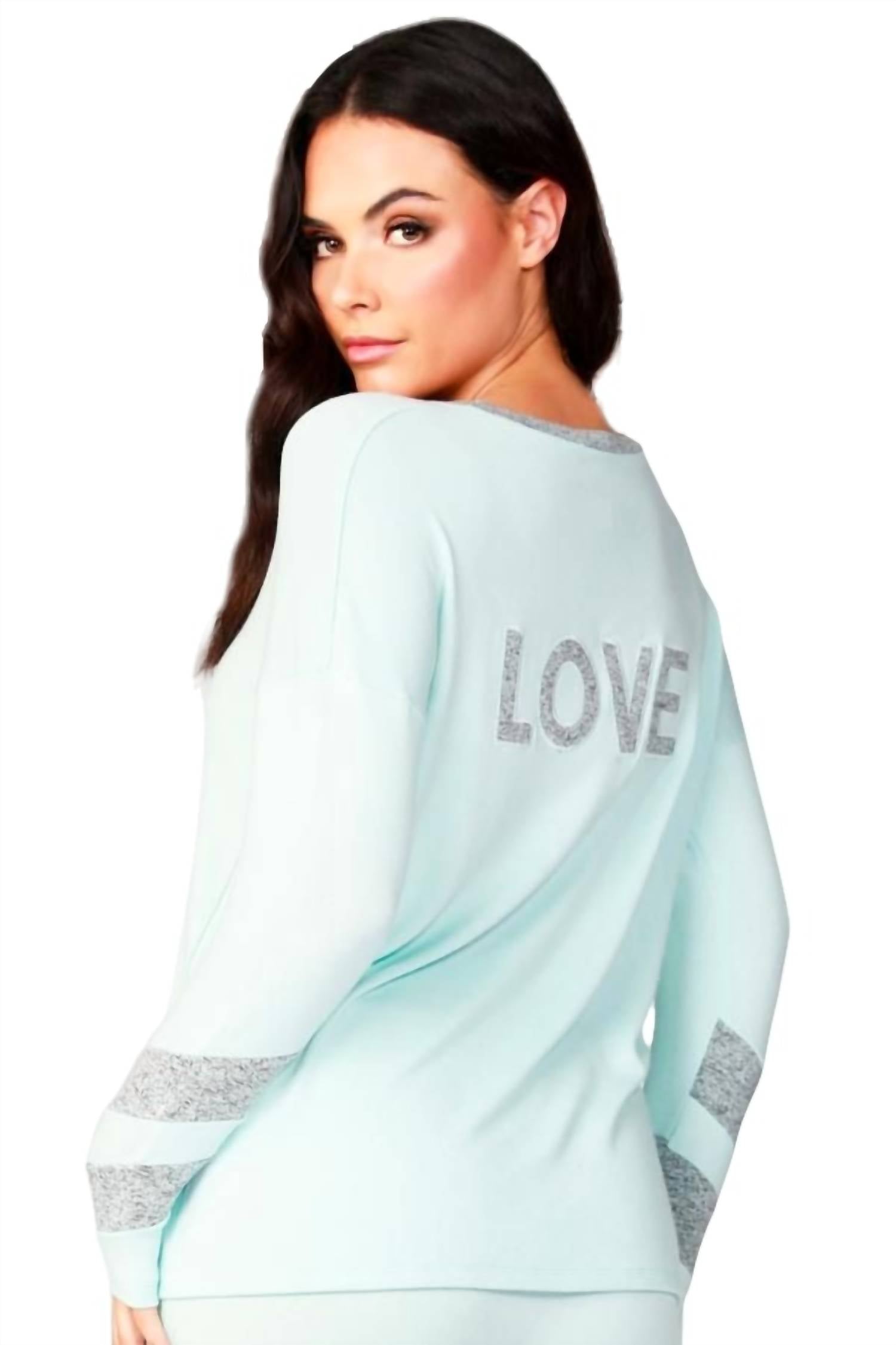 Long Sleeve Love V-Neck Top