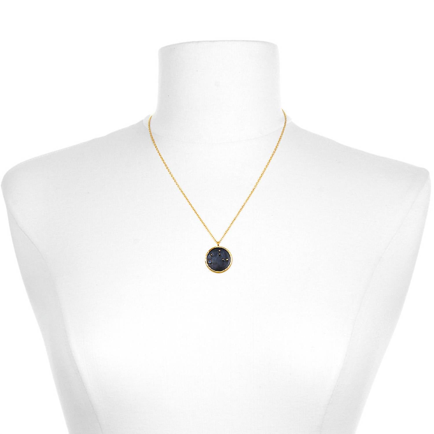 Satya Jewelry Women's Virgo Zodiac Sapphire Necklace in gold black - women's jewelry - view 4