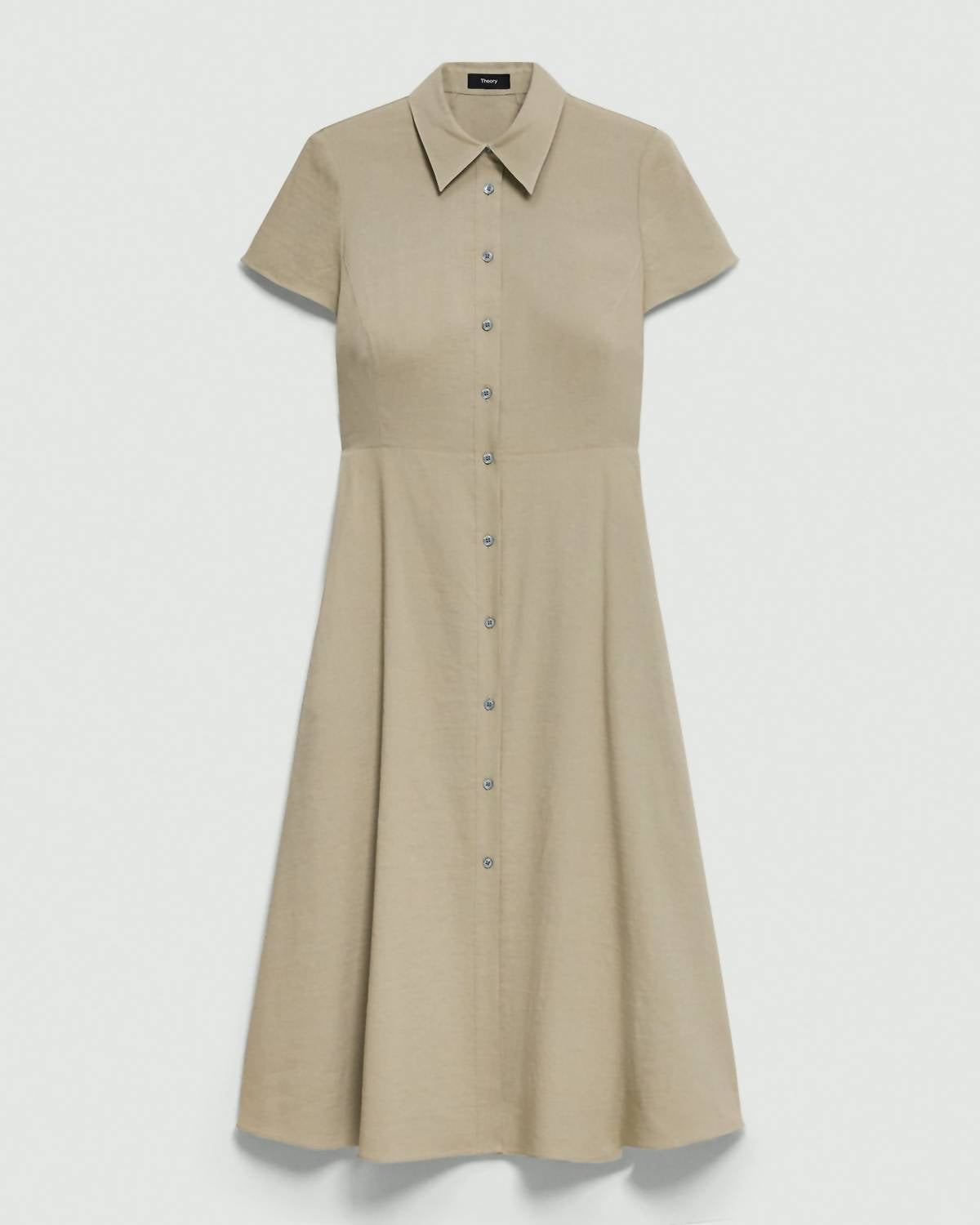 Theory - Short Sleeve Midi Shirt Dress