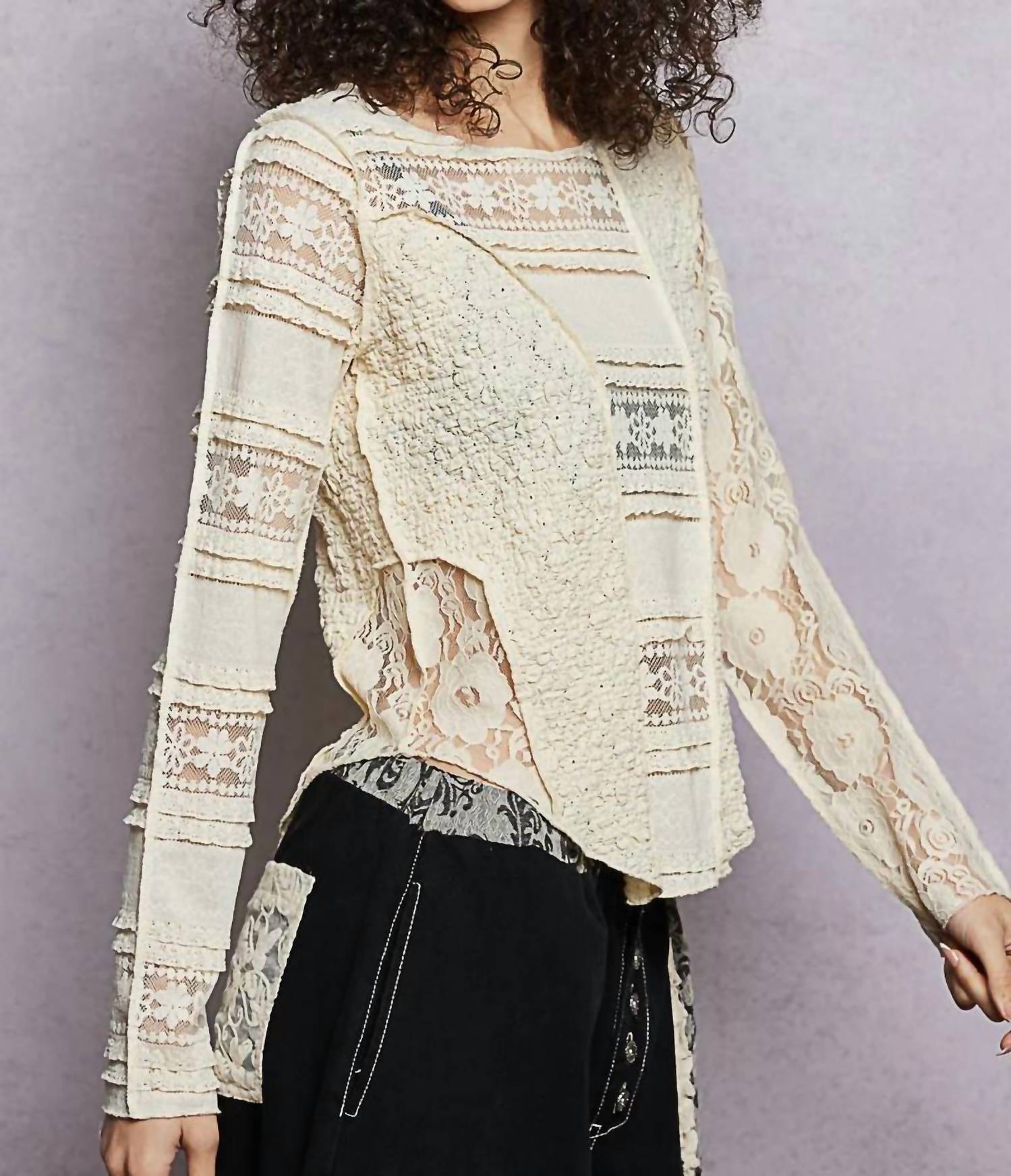 Pol - Lace Long Sleeve Top