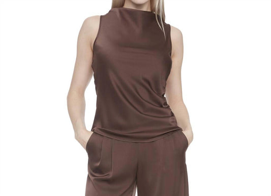 I Love Tyler Madison - Veronica Belize Satin Sleeveless Top
