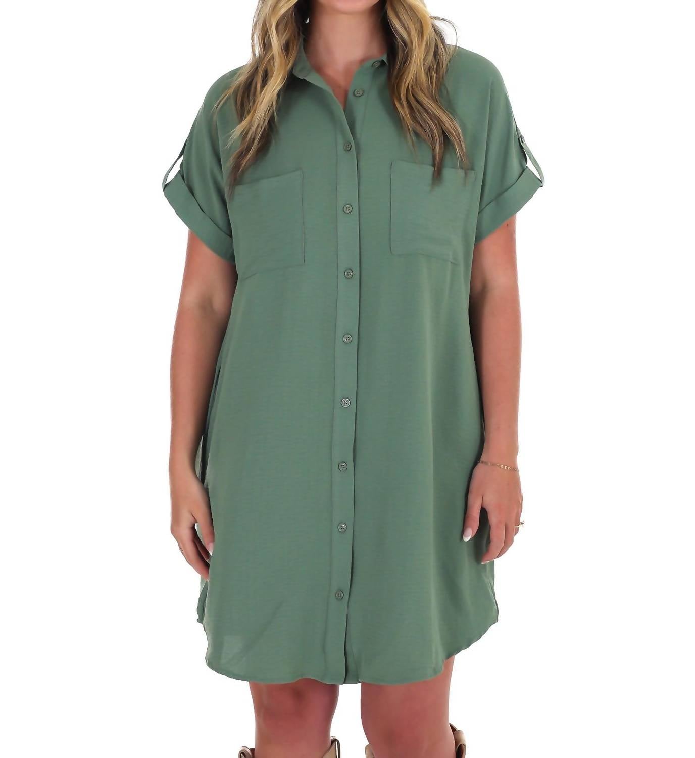 She + Sky - All the Reason Button Up Shirt Dress