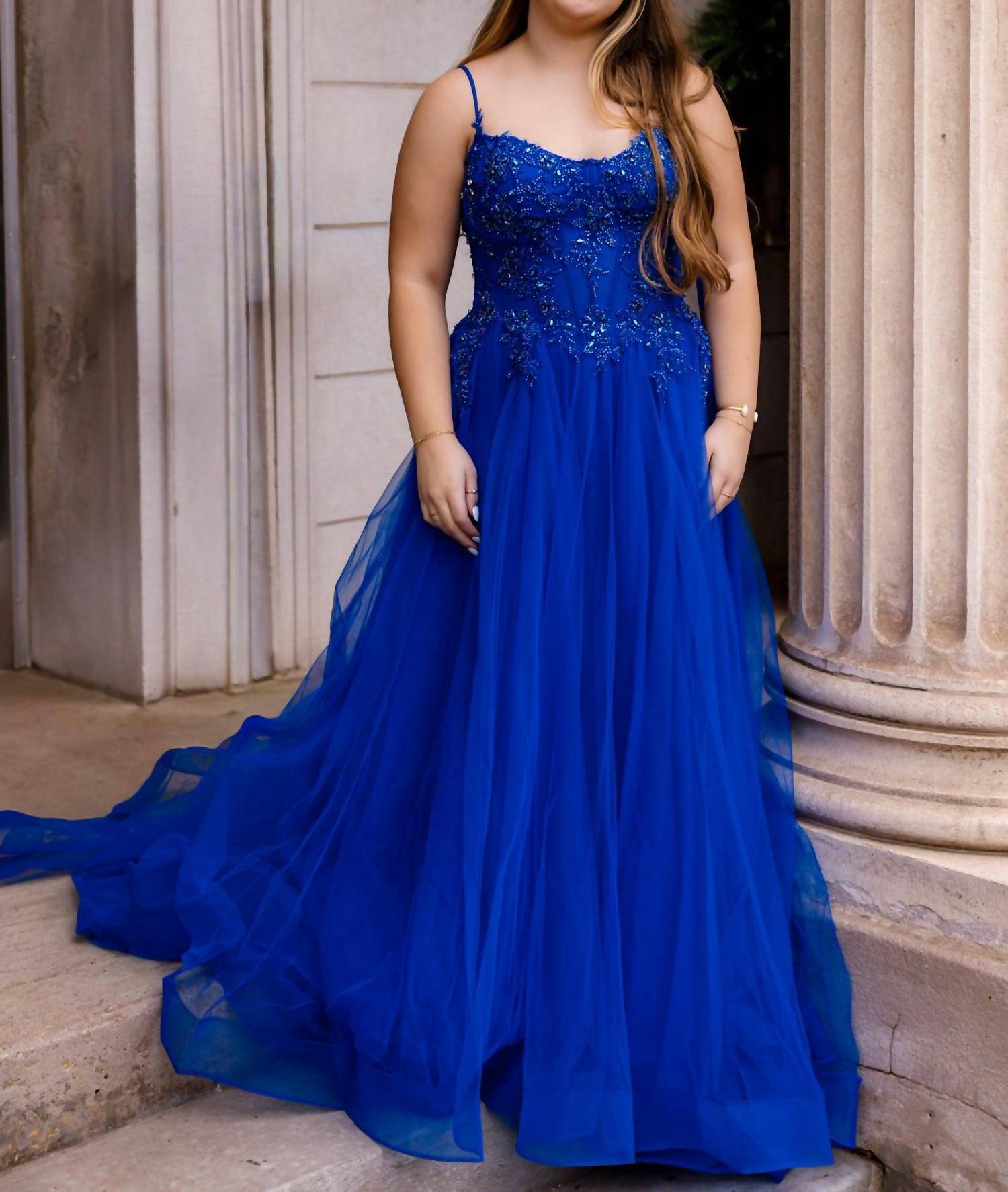 La Femme Women's Prom Dress in royal blue - women's dress - view 11