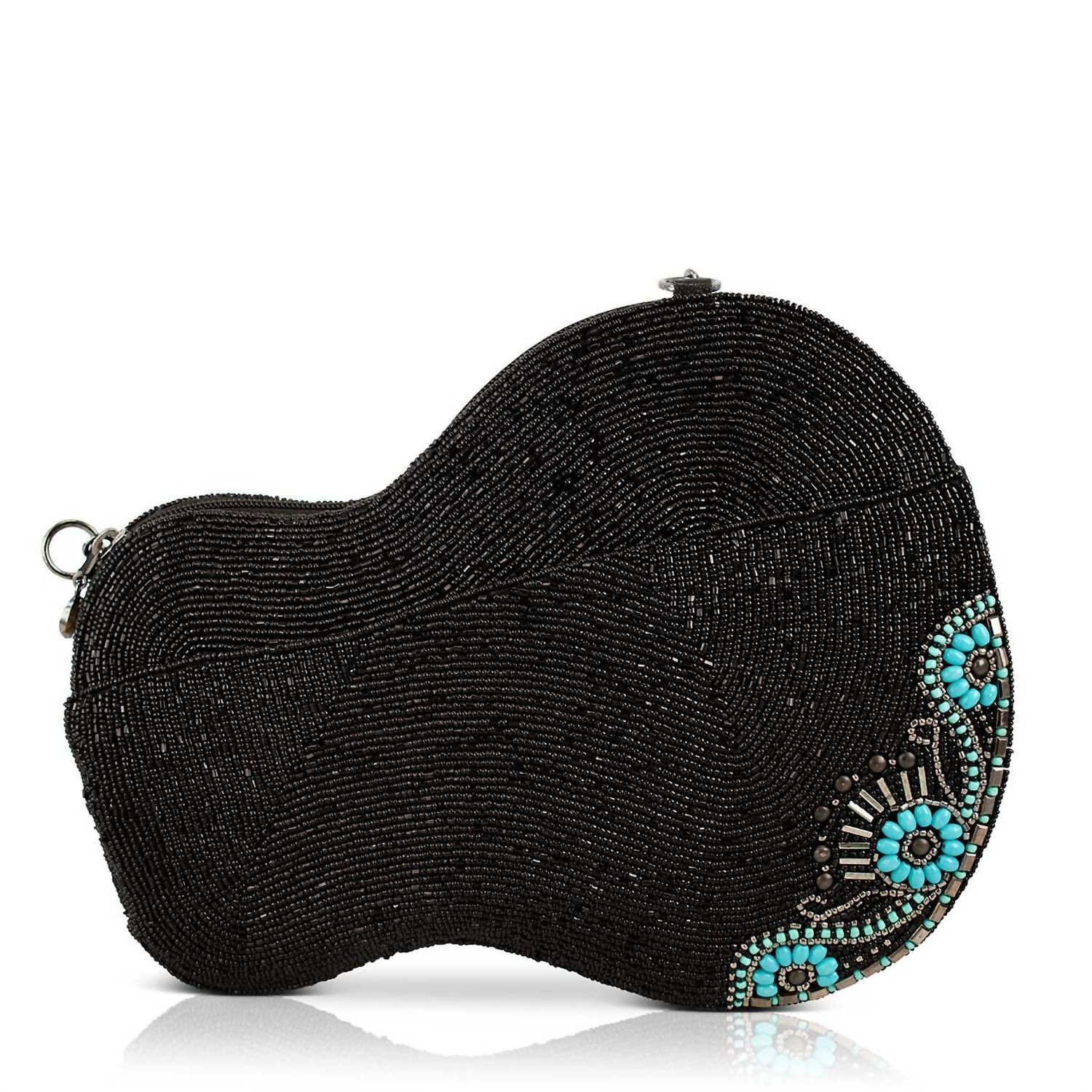 Mary Frances - Women's Tune Guitar Shaped Beaded Crossbody Handbag