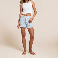 Vervet By Flying Monkey - Striped High Rise Stretch Short