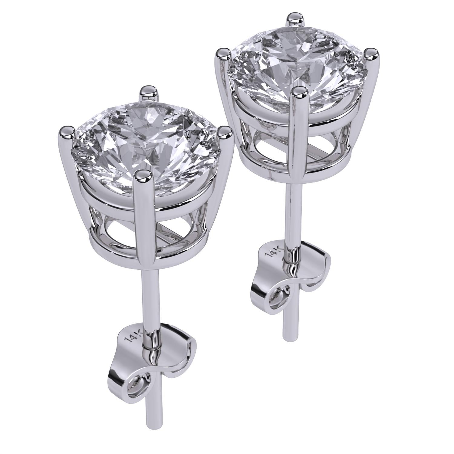 Aamiaa - 0.40 Carat Natural Diamond Round Brilliant Stud Earrings