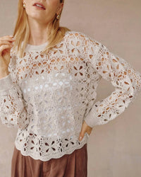 Bella Dahl - Crochet Crew Neck Sweater