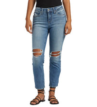 Silver Jeans Co - Suki Curvy Fit Mid Rise Straight Crop Jeans