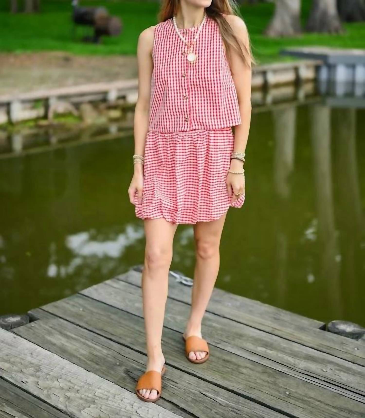 Entro - Strawberry Picnic Gingham Set