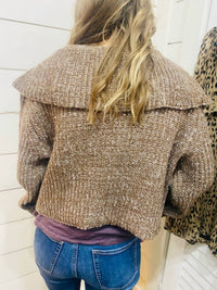 Thml - Women's Cropped Knitted Collar Cardigan