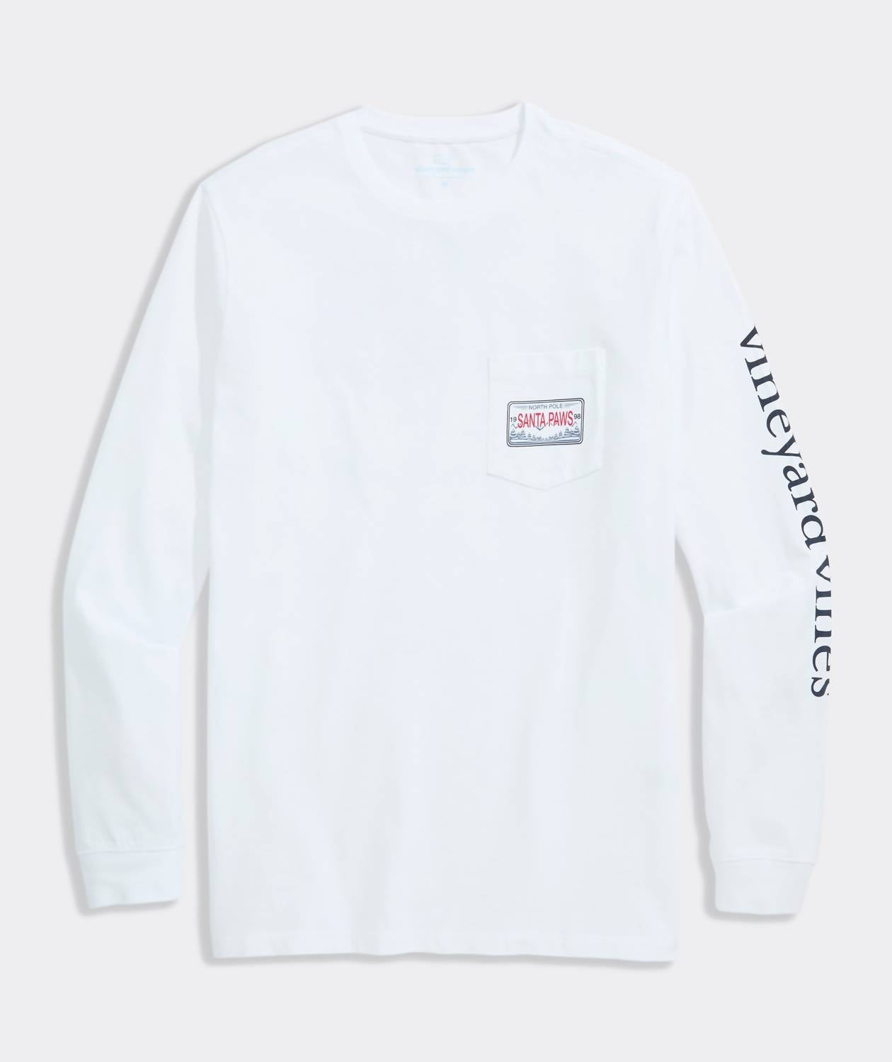 Vineyard Vines - Men's Santa Dog Sleigh Long-sleeve Pocket Tee