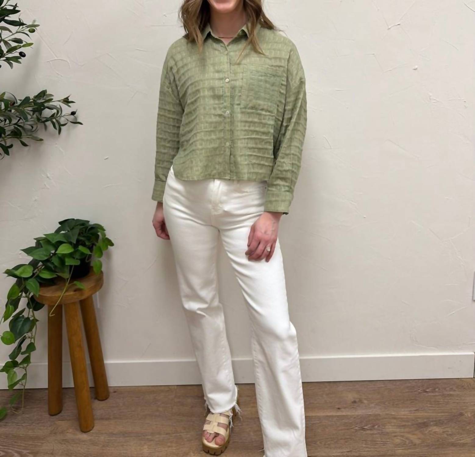 Fun 2 Fun - Drop Shoulder Button Down Shirt