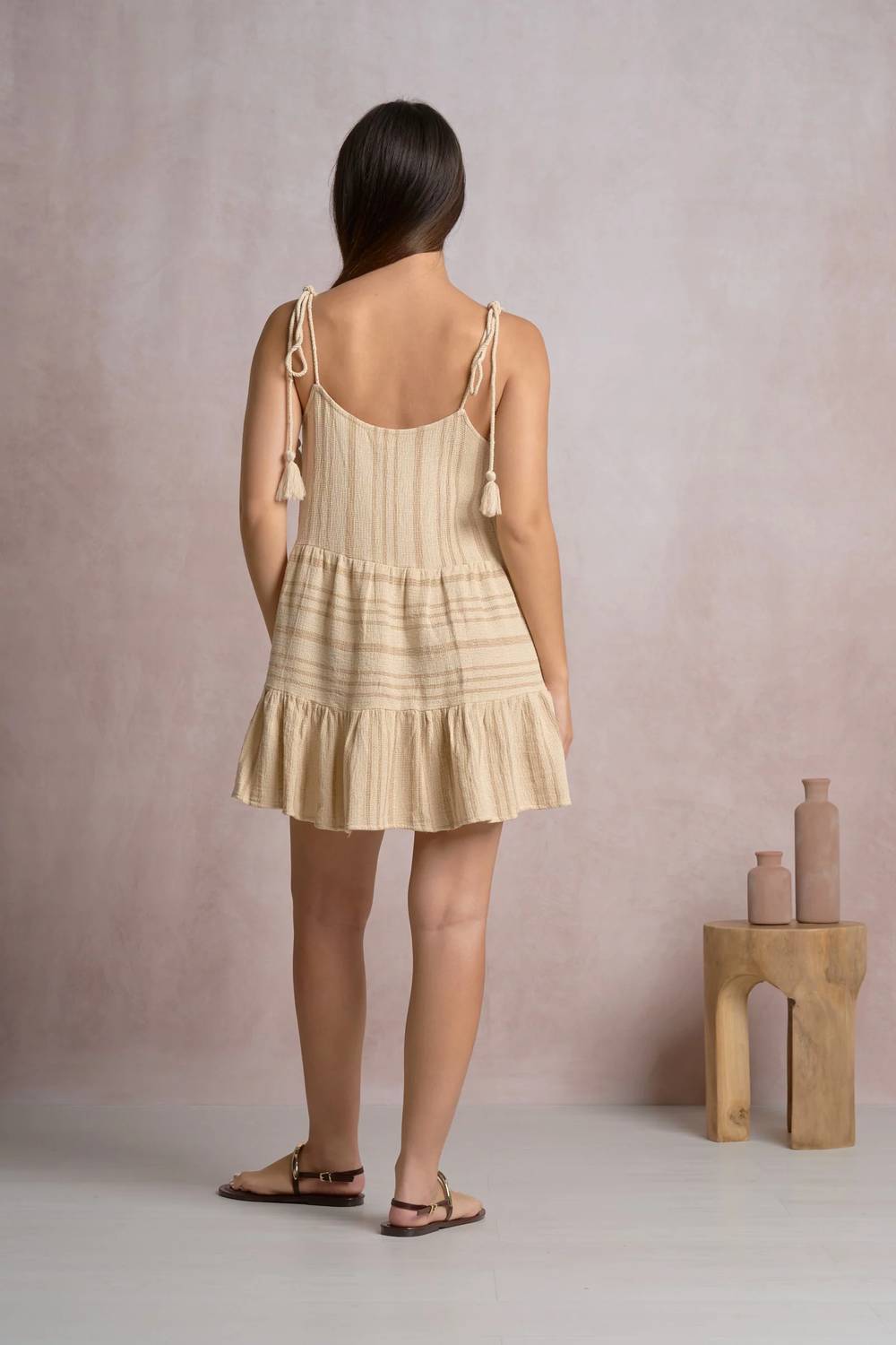 Elan - Stripe Tie Mini Dress