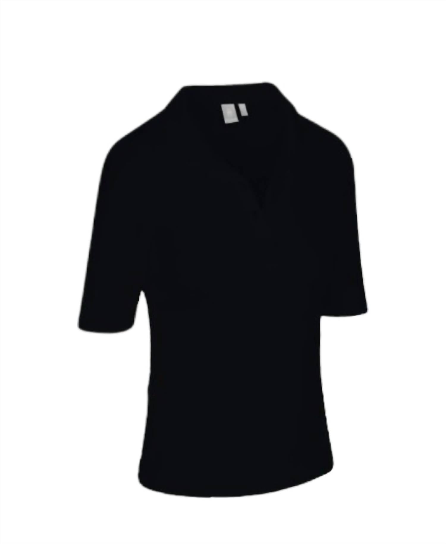 NUSPORT Women's Del Mar Polo in onyx - women's long sleeve top