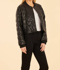 Dolce Cabo - Faux Leather Heart Quilted Jacket