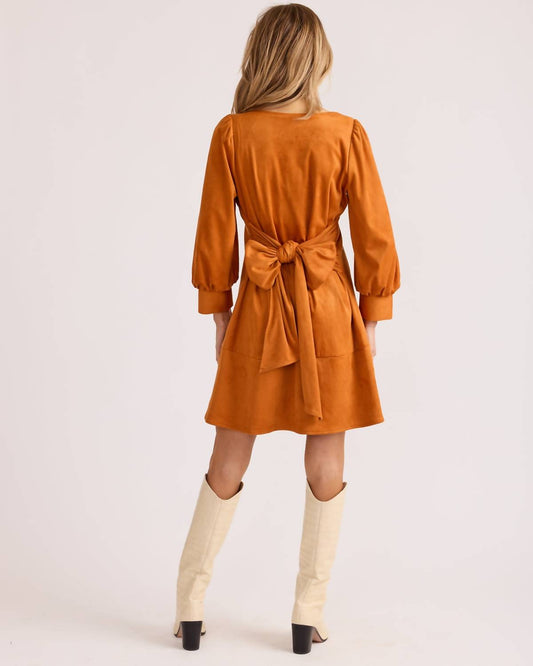 S'Edge - Faux Suede Tie Front Dress