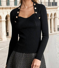 Flying Tomato - Claire Long Sleeve Ribbed Knit Top