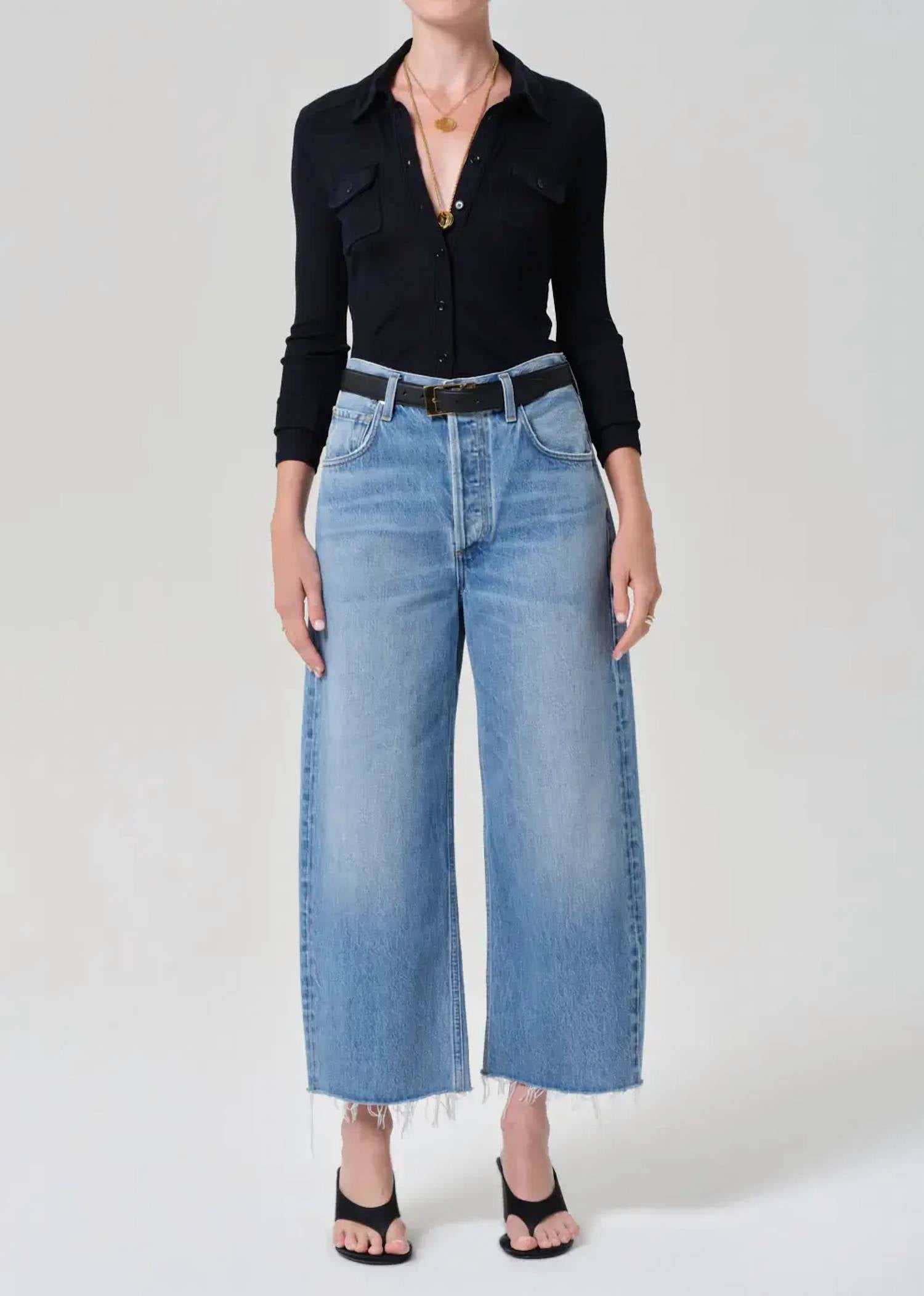 Citizens Of Humanity - Ayla Raw Hem Crop Baggy Jeans