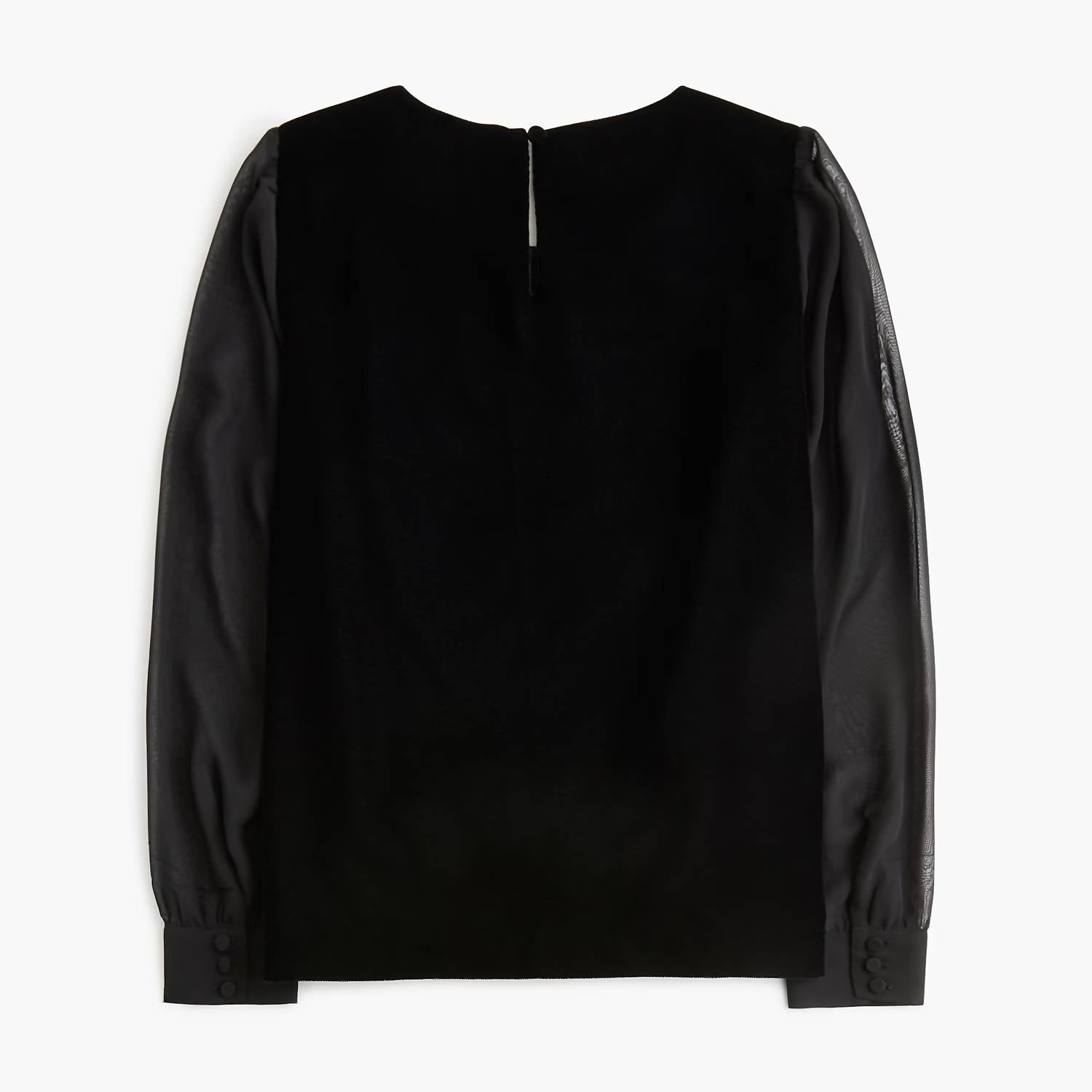 J.Crew - Velvet Puff-sleeve Top