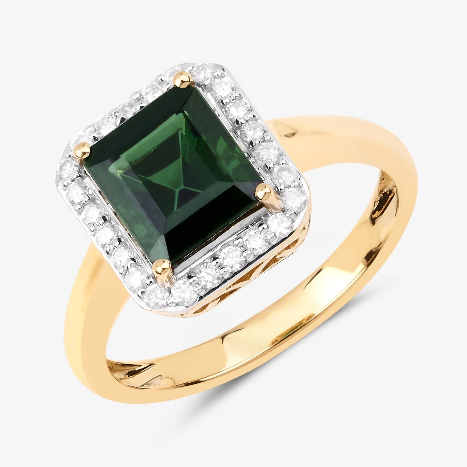 Diana M Jewels Women's Octagon Natural Tourmaline Fashion Ring (3.02 Ct) - Signature Plus in 14k yellow gold - women's jewelry