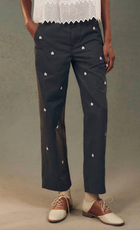 The Great. - Garage Pant With Daisy Embroidery