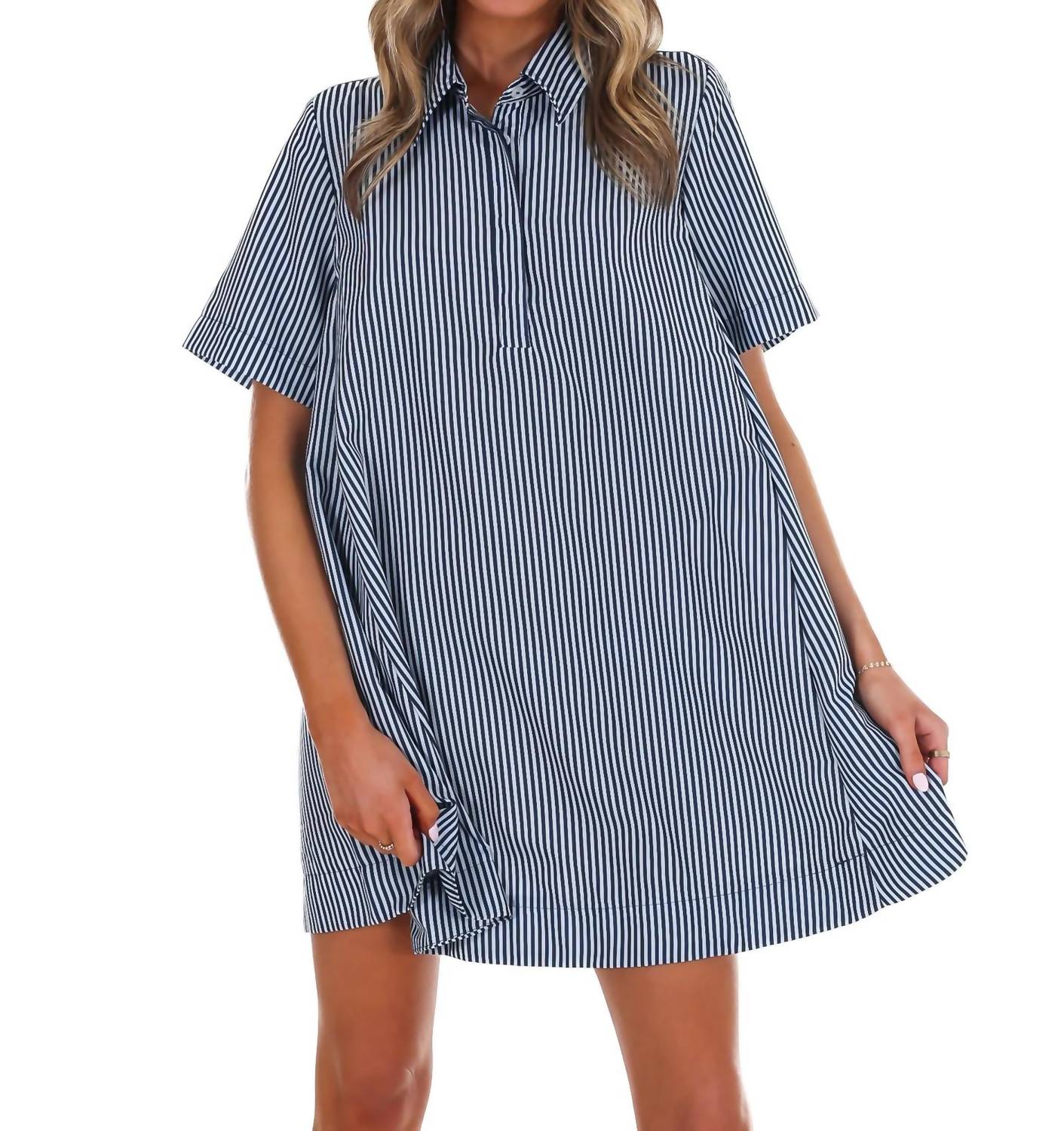 Day + Moon - Women's Up For Anything Striped Shirt Dress