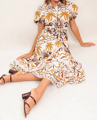 Flying Tomato - Tropicana Sunset Woven Midi Dress