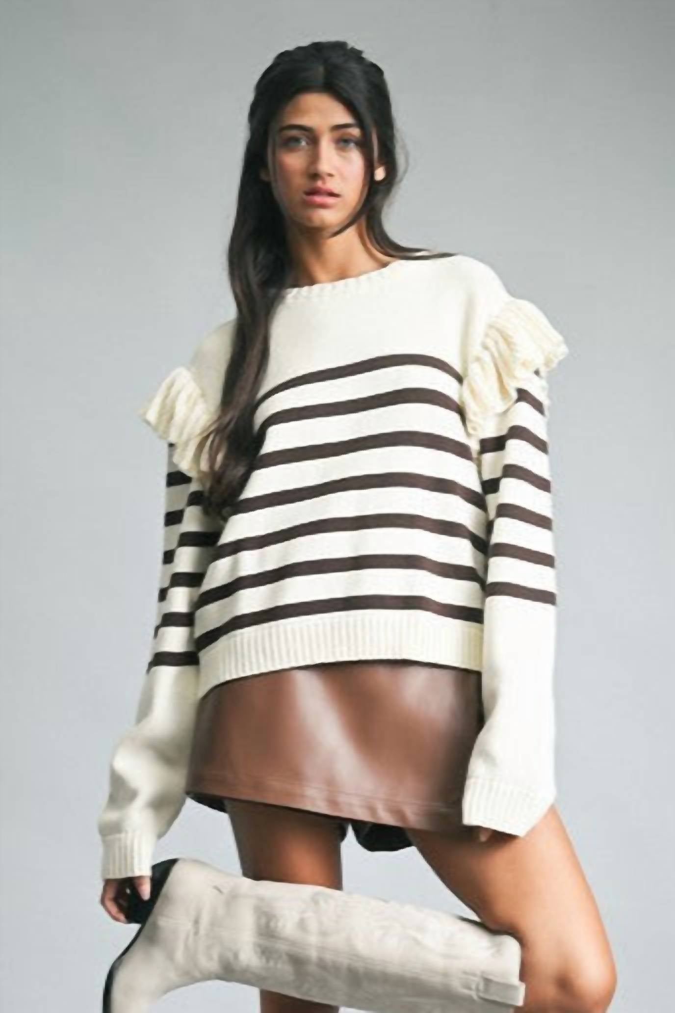 Wishlist - Cutest Detail Ruffle Sweater