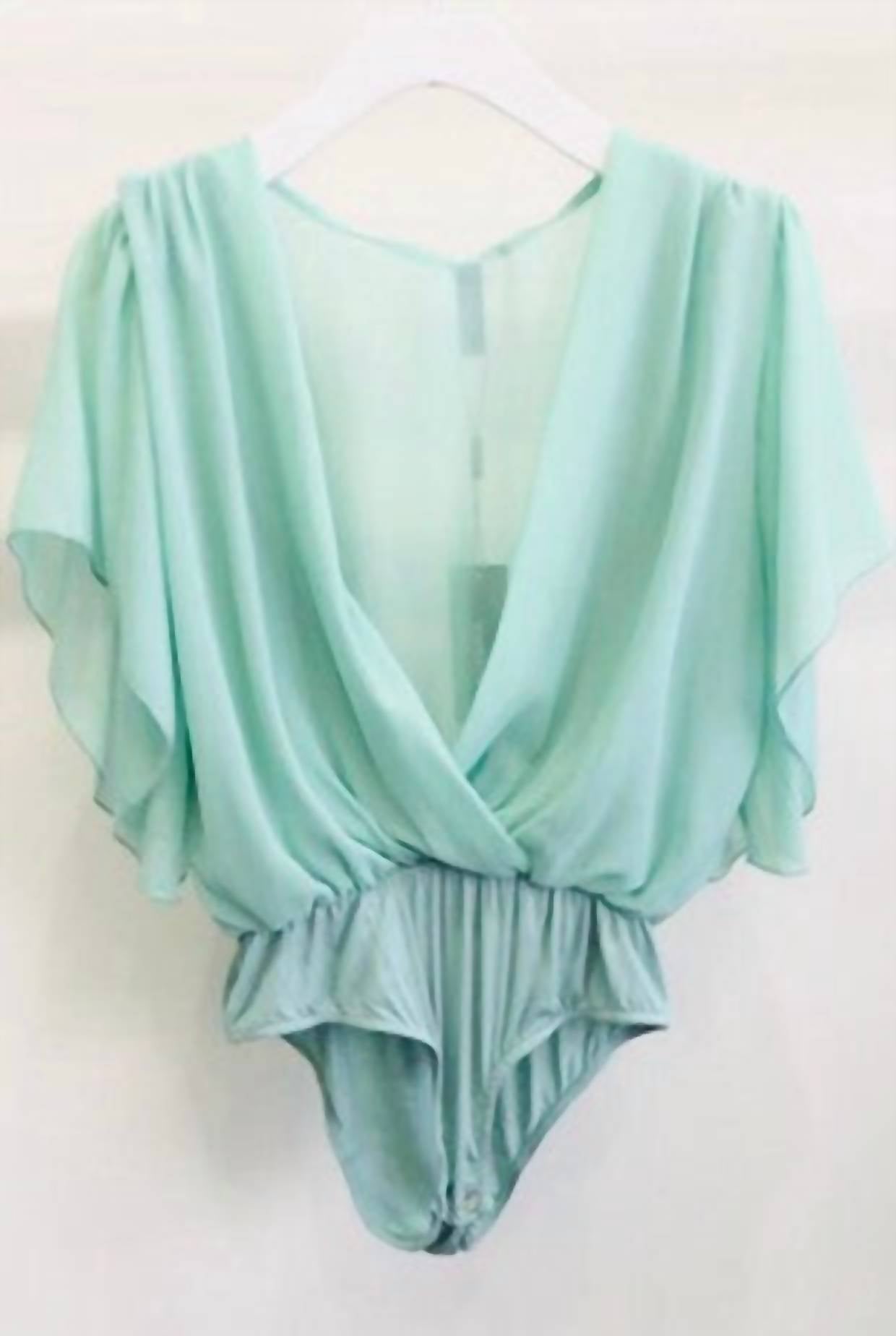 Venti6 - Women's Crossover Draped Bodysuit