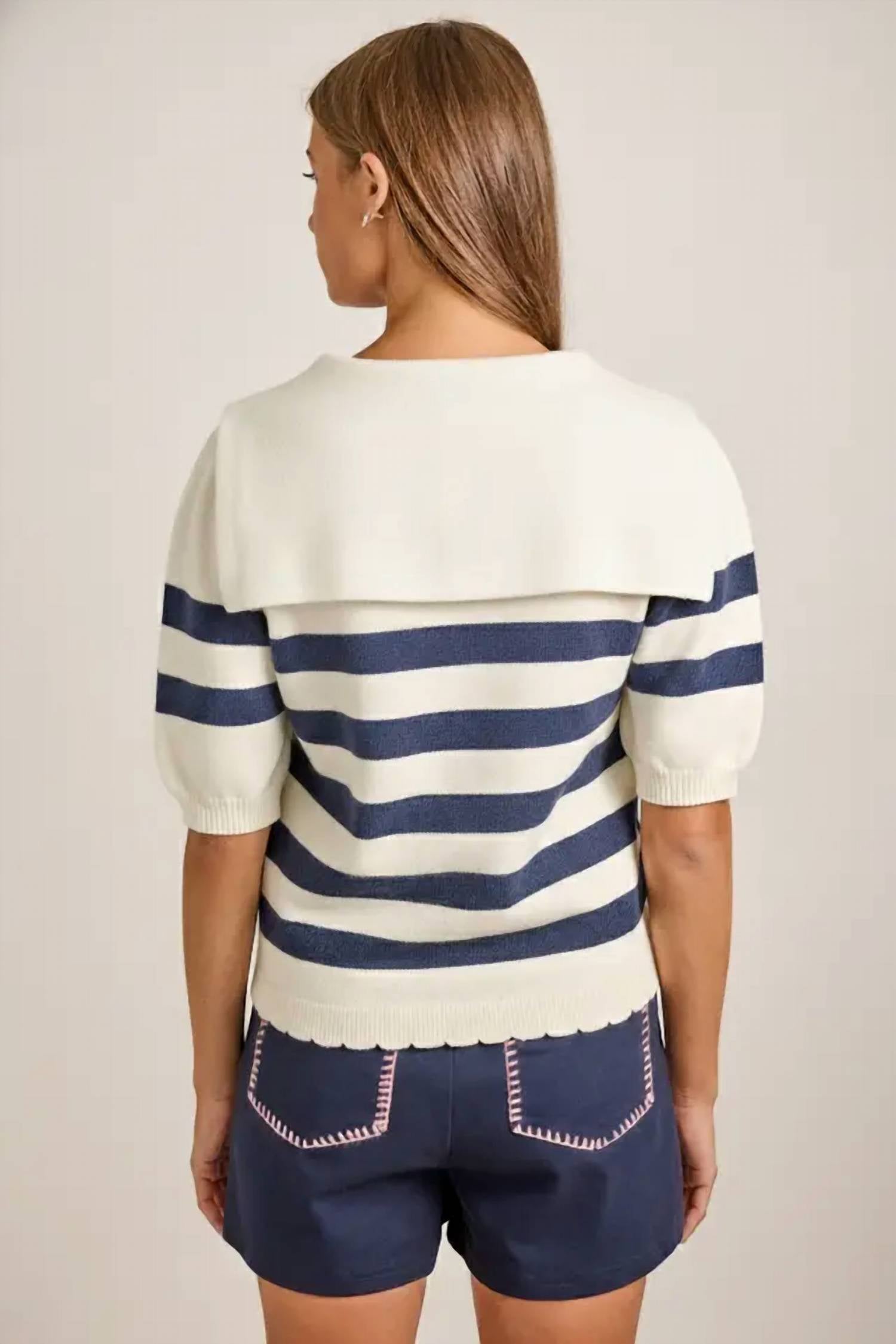 Main Strip - Striped Sailor Knit Top