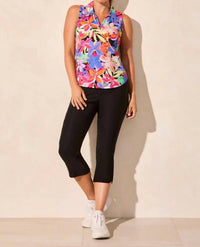 Tribal - Sleeveless Polo Top With Shirttail