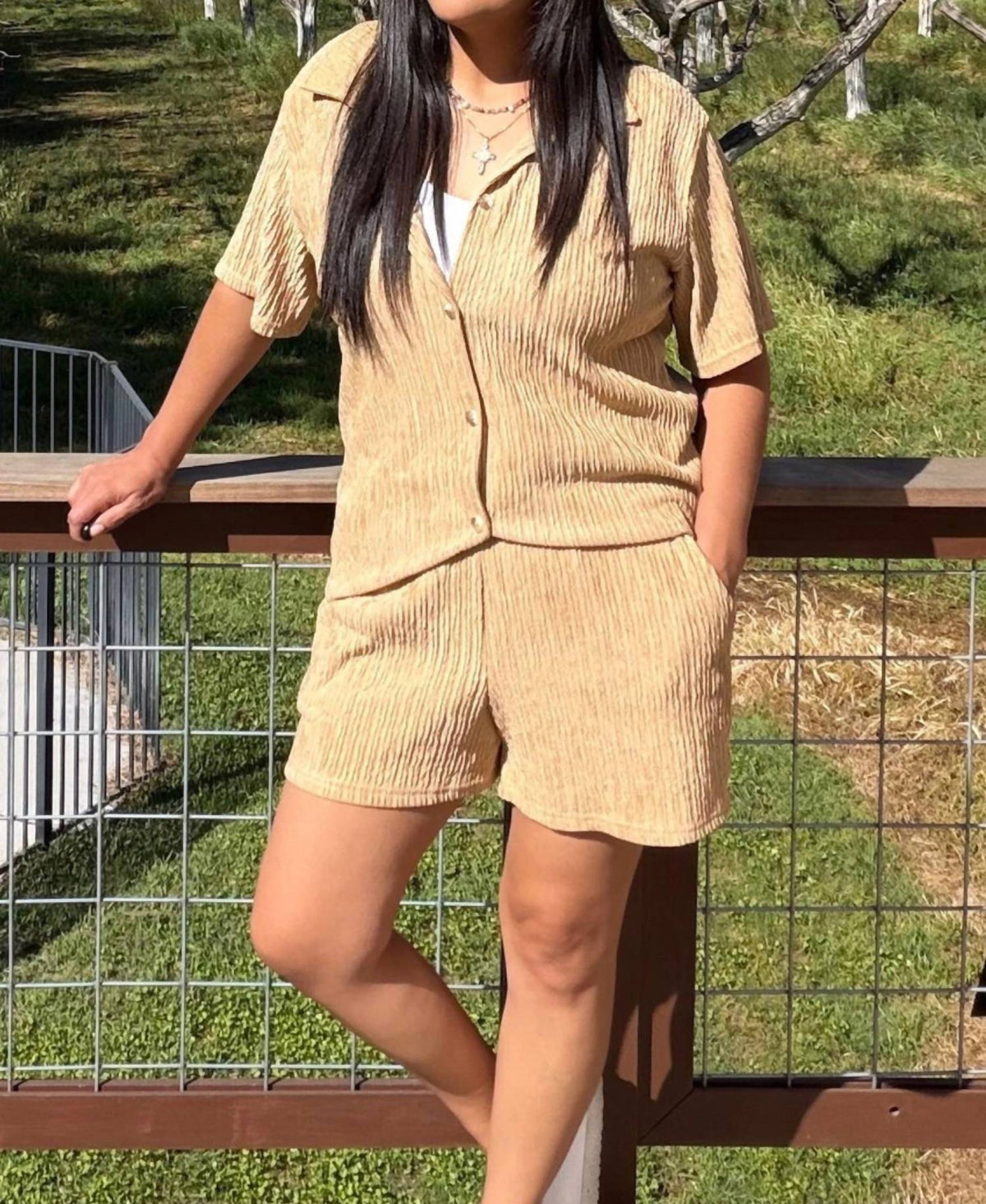 Judy Blue - Two Piece Button Down And Short Set
