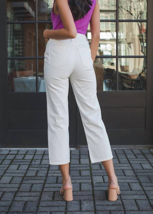 Blanknyc - Baxter Crop white Nonstretch Cotton Ribcage Jeans