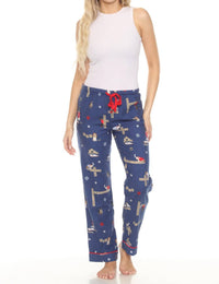 Pj Salvage - Women's Dark Denim Love Leo Rescue Flannel Pajama Pant