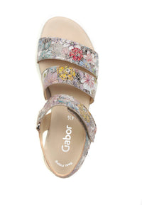 GABOR Women's Leather Platform Sandal in flower print suede - women's sandal - view 6