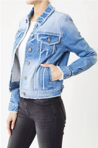 Kancan - Taylor Frayed Seam Denim Jacket