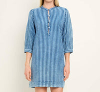 Michael Stars Leanne Mini Dress in indigo stripe - women's dress