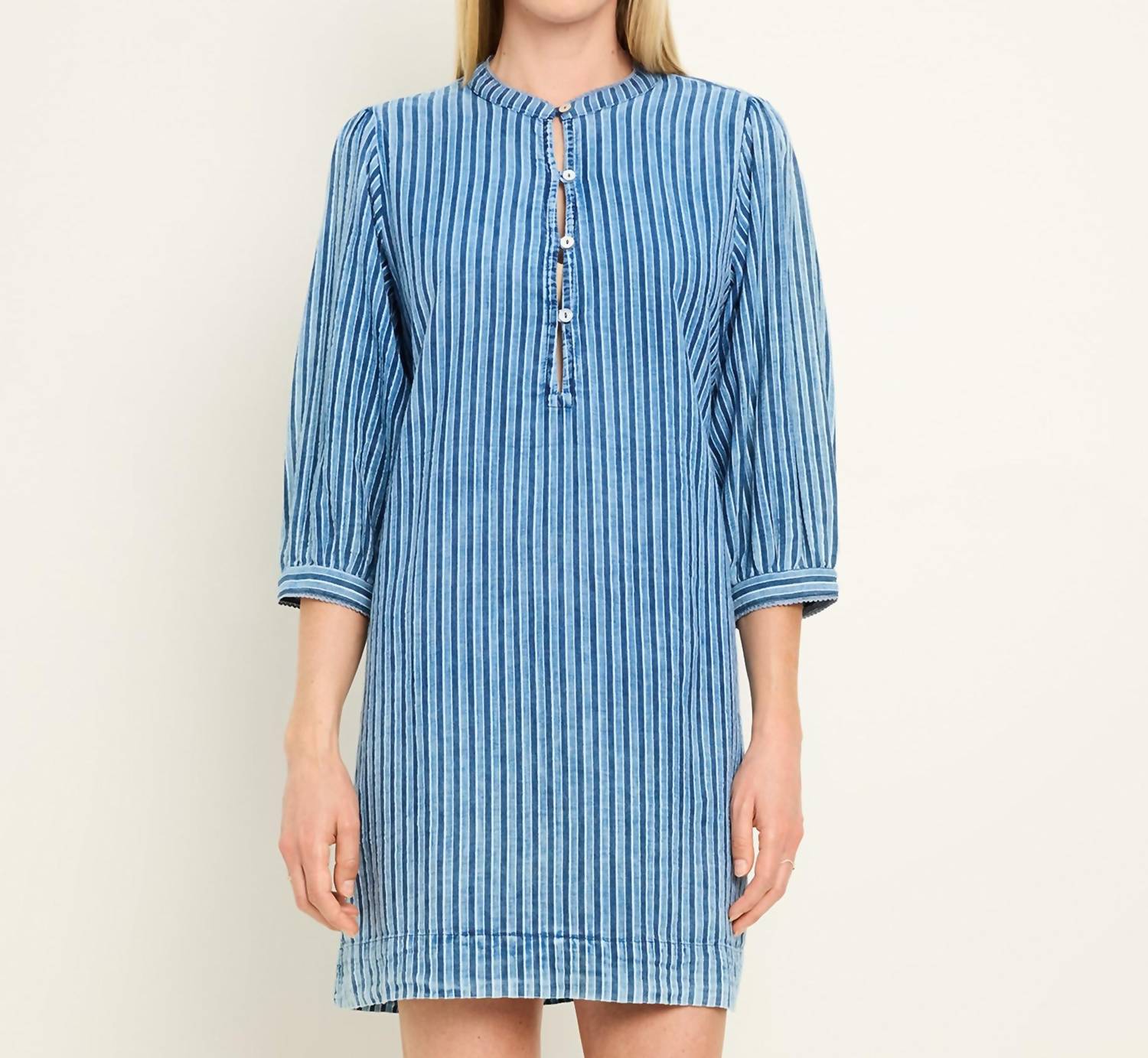Michael Stars Leanne Mini Dress in indigo stripe - women's dress