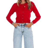 LE LIS Loving You Cardigan in ruby red - women's cardigan