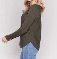 Charlie B - Knit Sweater With Back Detail Lace Up