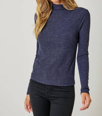 Mystree - Knit Mock Neck Long Sleeve Top