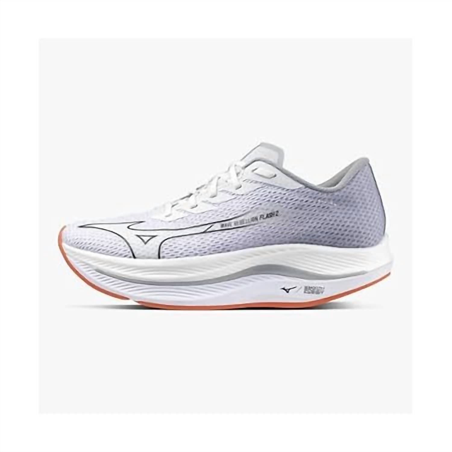 MIZUNO Men's Wave Rebellion Flash 2 Sneaker in white black - men's sneaker