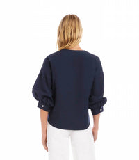 Karen Kane - Lantern Sleeve Pearl Button Top