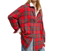 La Miel - Plaid Oversized Button Front Shirt