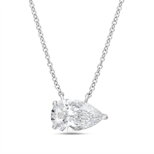 Diana M Jewels - Women's Pear Shape East West Diamond Pendant (10.00 Ct)