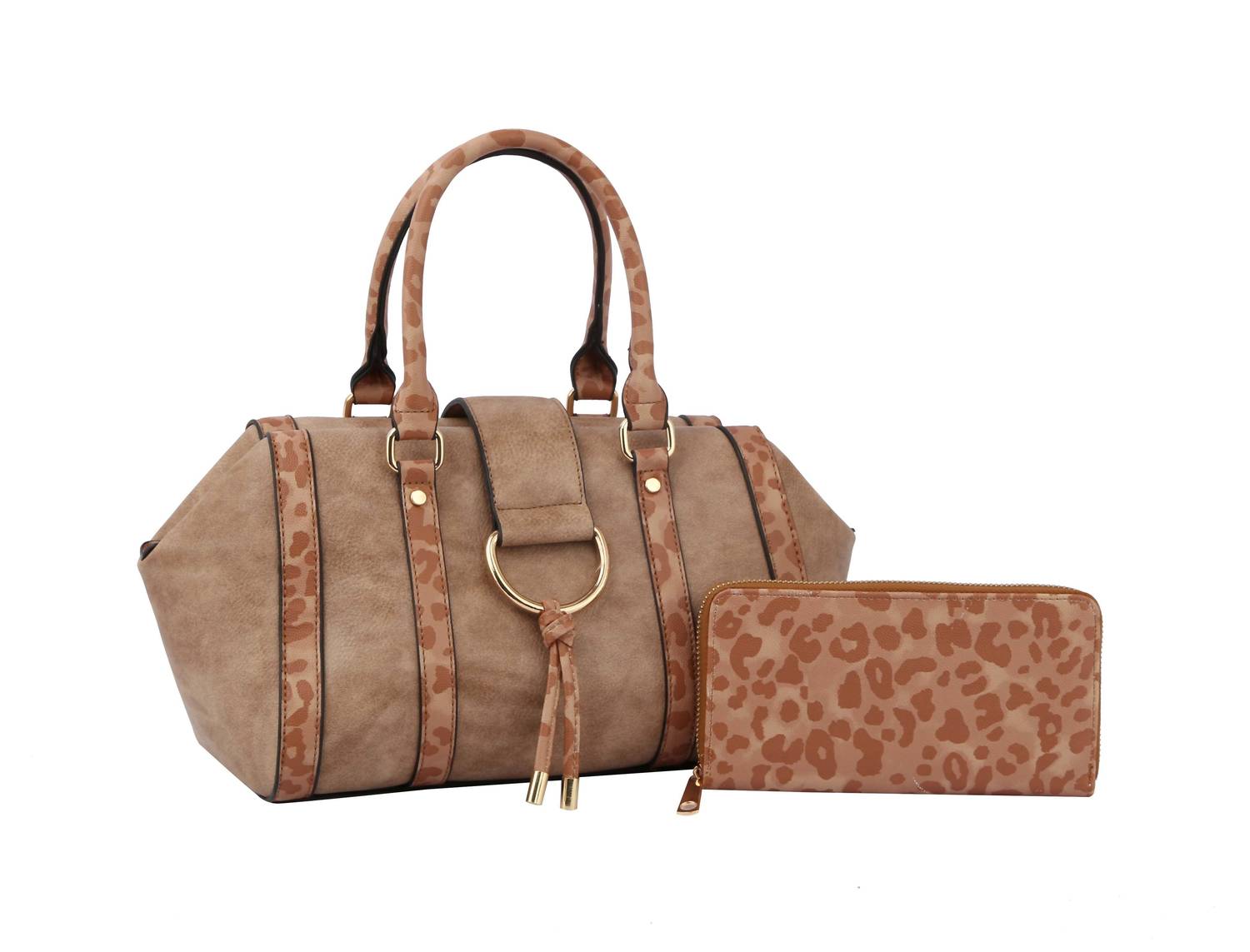 Handbag Factory Corp - Women's Duffle Satchel Bag With Wallet Crossbody Strap