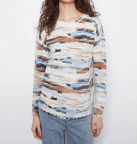 Charlie B - Reversible Drop Shoulder Printed Crew Neck Sweater