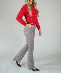 Lisette L - Mini Flare Plaid Pant