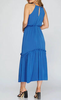SHE + SKY CAMIE DRESS in blue - women's dress - detail view
